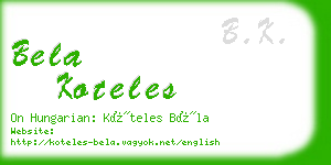 bela koteles business card